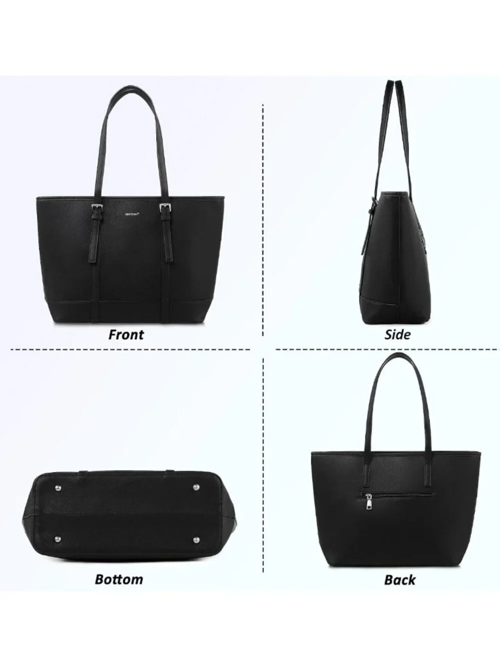 Stylish Vegan Leather Tote Bag for Women | Large Shoulder Handbag with